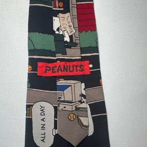 Vintage Peanuts Snoopy Silk Tie - All in a day